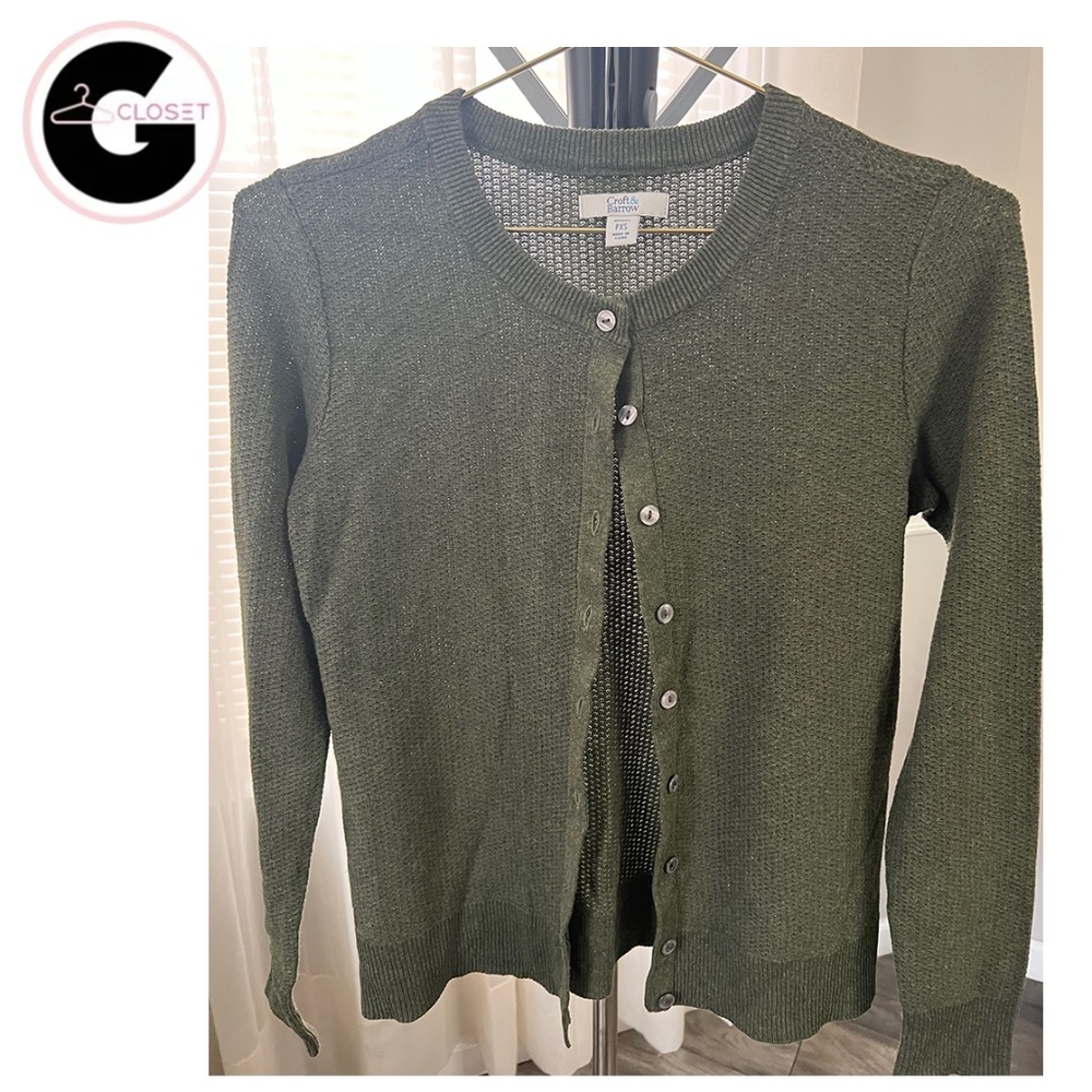 Women's Croft & Barrow Sweater Olive Green XS